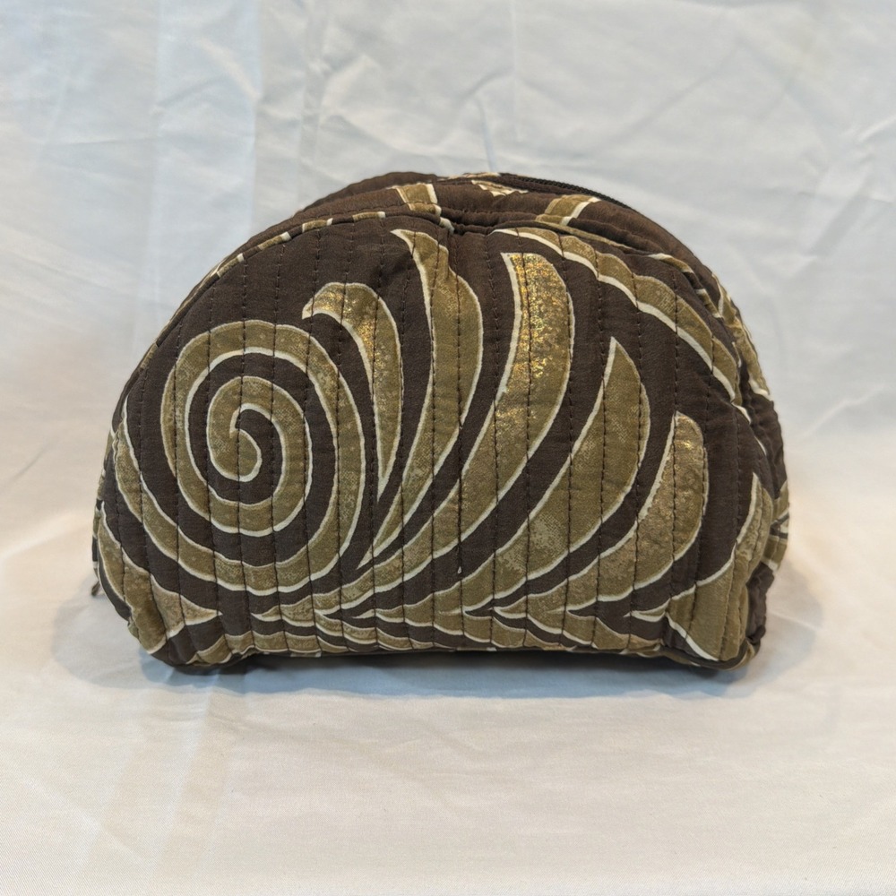 Karma Highway Quilted Cosmetic Bag Makeup Toiletry Pouch Travel Clamshell Boho